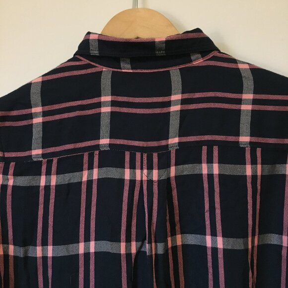 Banana Republic Blue Pink & White Plaid Button Down Shirt - Picture 7 of 15